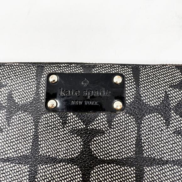 [Kate Spade] Neda Black Pebbled Leather Ace of Spades Zip Around Wallet *FLAW* - Picture 12 of 12
